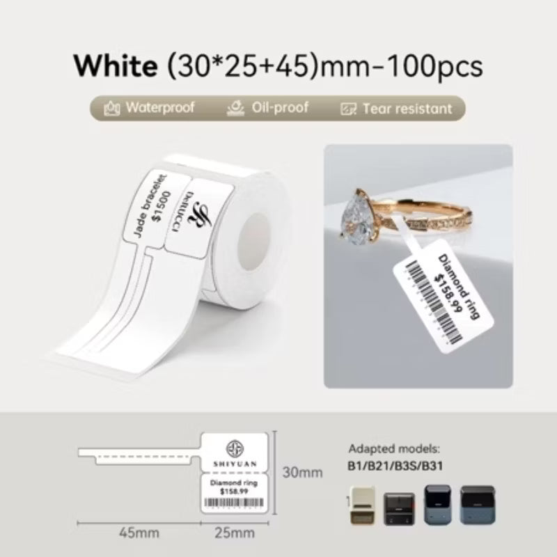 Jewelry Paper White Labels 25×75mm – 100pcs