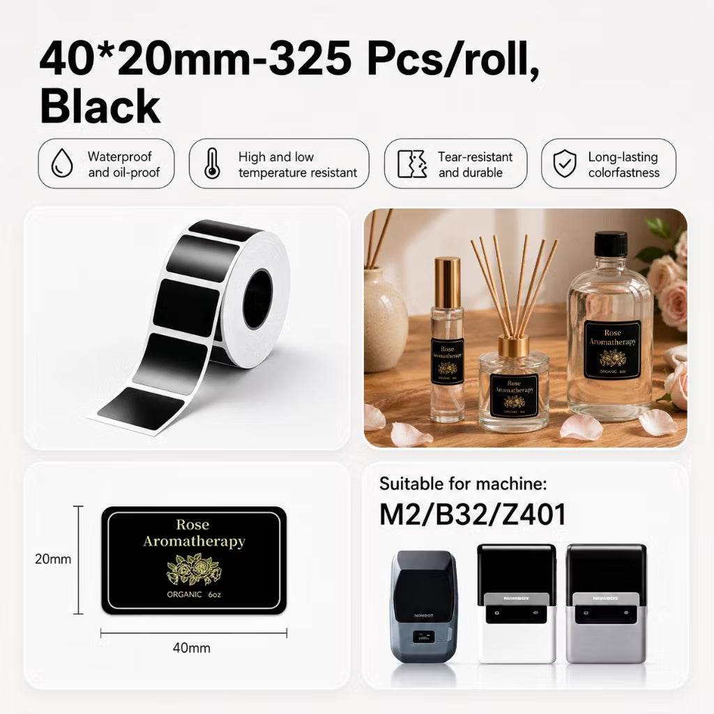 Black Labels 40×20mm – 325pcs