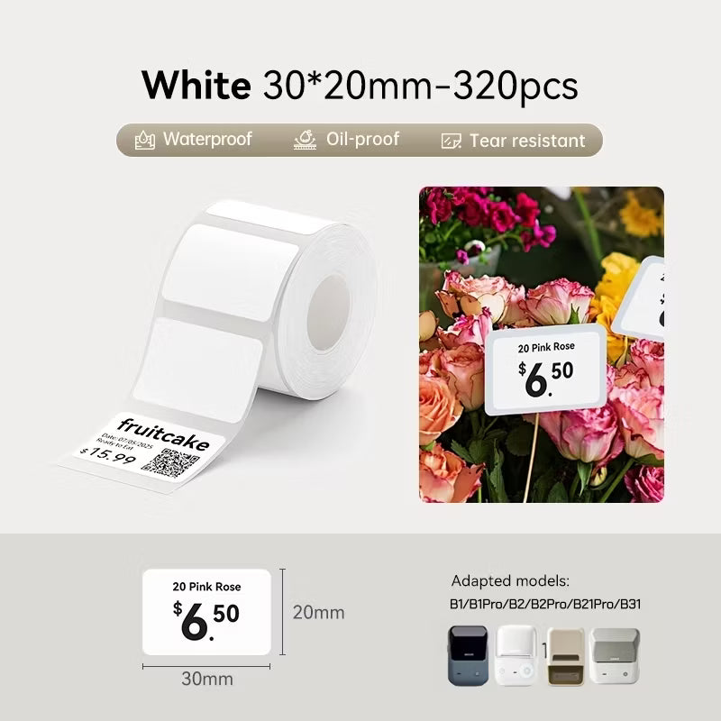 Jewelry Paper White Labels 30×20mm – 100pcs