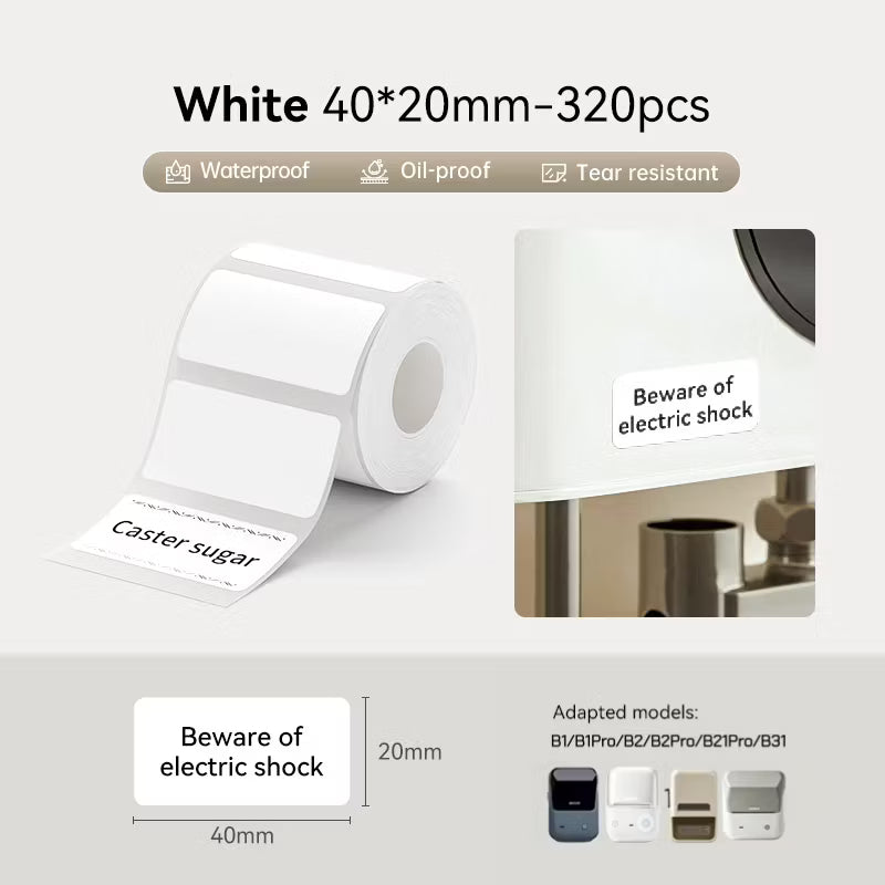 White Labels 40×20mm – 320pcs