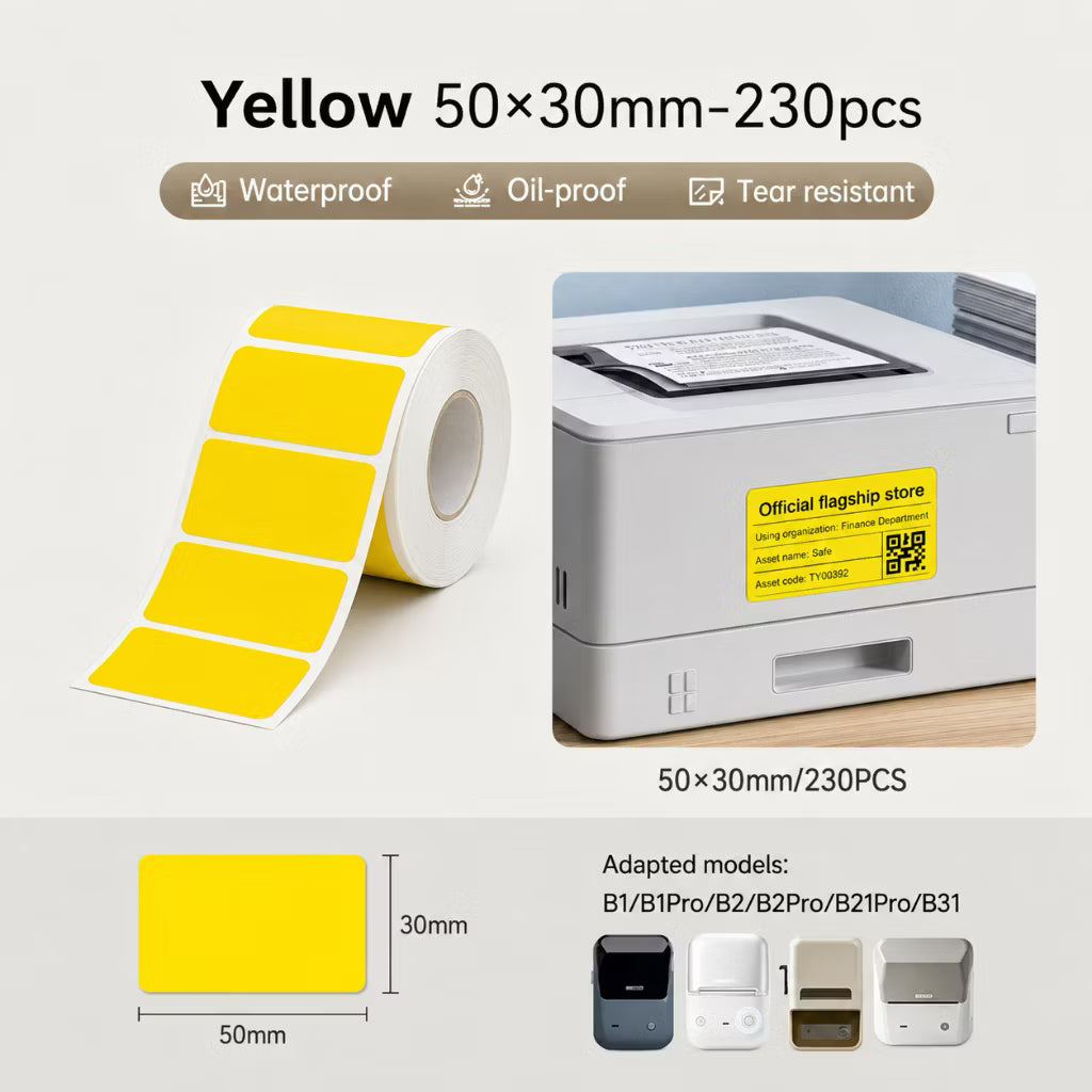 Yellow Labels 50×30mm – 230pcs