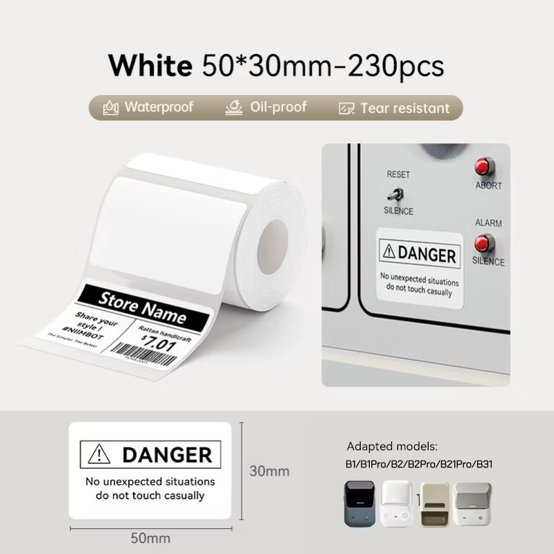 White Labels 50×30mm – 230pcs