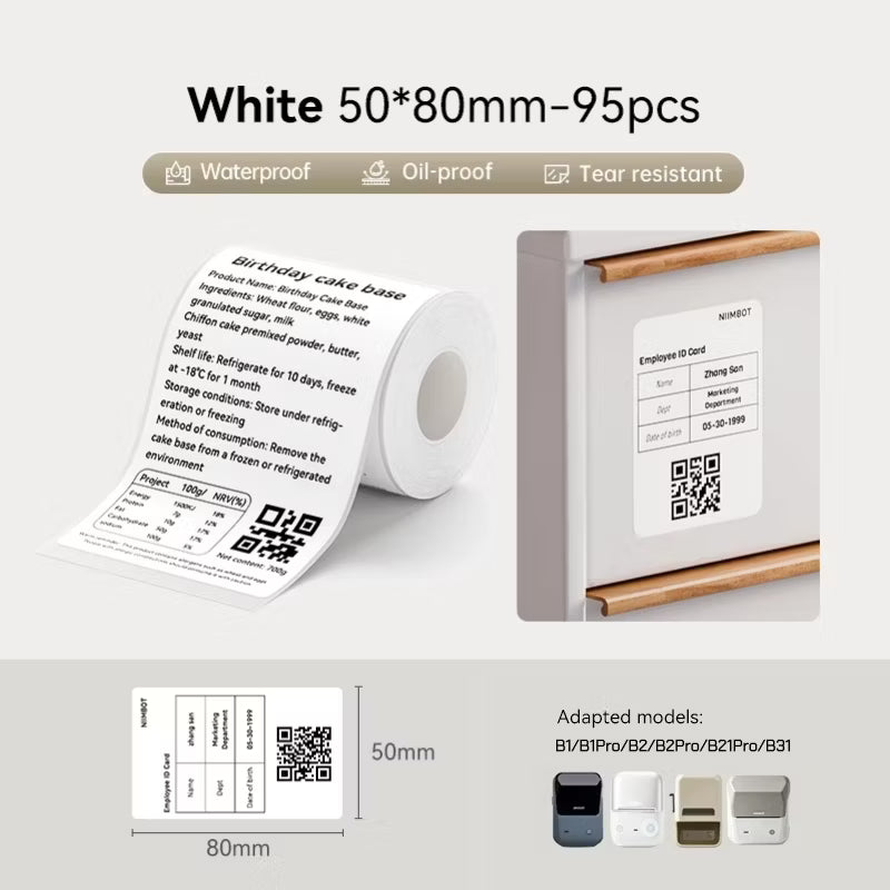 White Labels 50×80mm – 95pcs