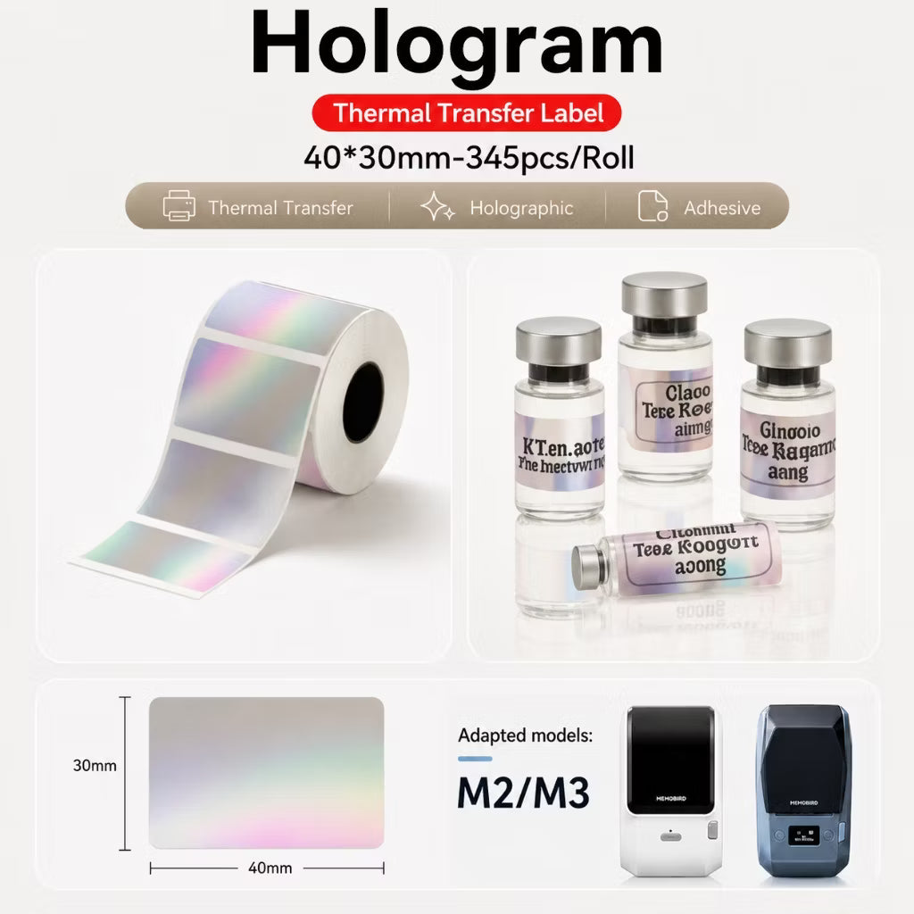 Laser Silver Hologram Labels 40×30mm – 345pcs