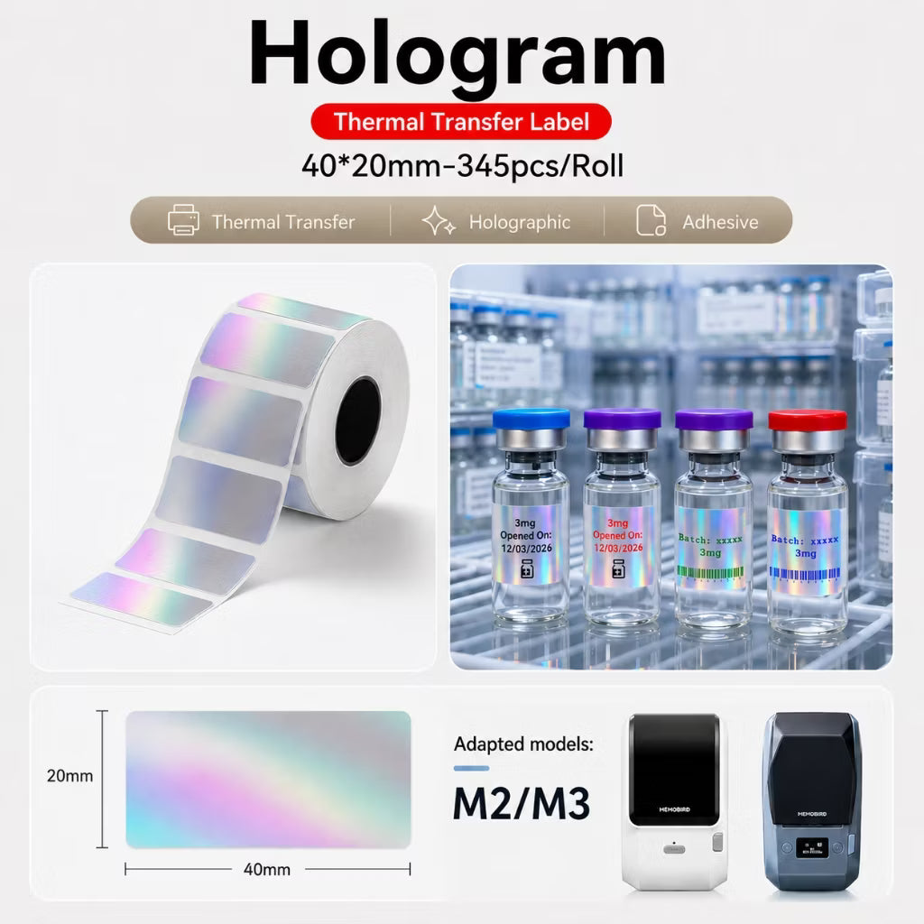 Laser Silver Labels 40×20mm – 345pcs